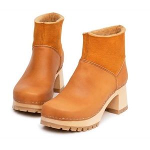 Swedish Hasbeens Slip On Shearling Bootie - NIB